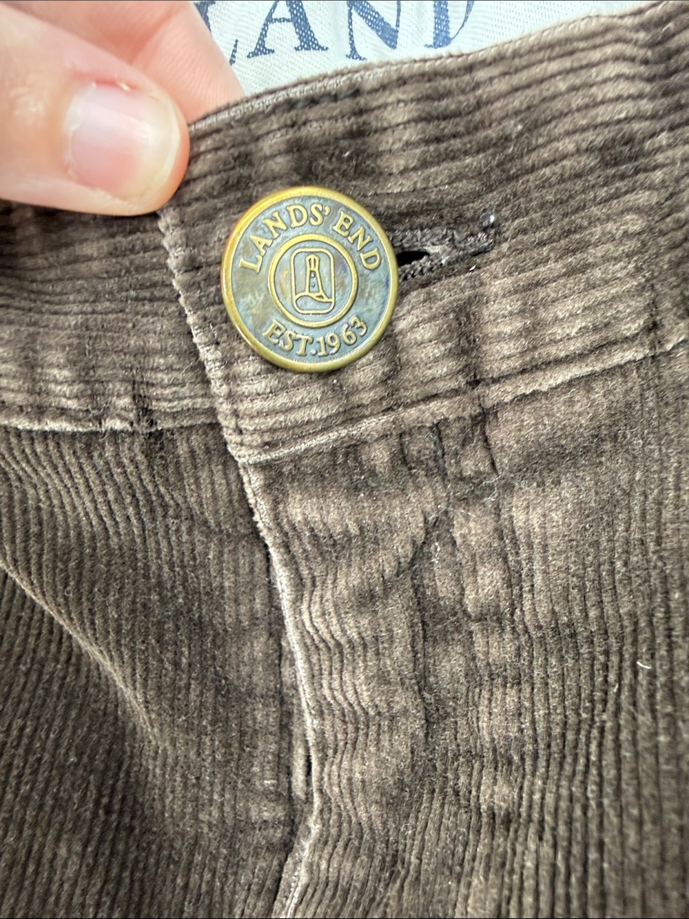 Lands End Classic midrise bootcut Corduroy Jeans in Dark Brown Sz 12 - Picture 6 of 10